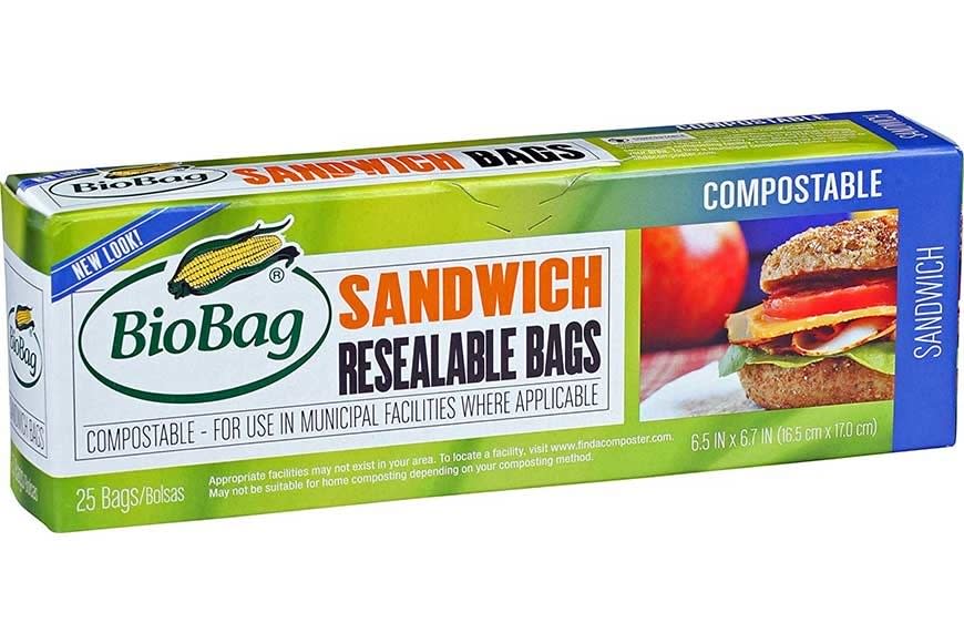 BioBag Resealable Compostable Sandwich Bags, $5