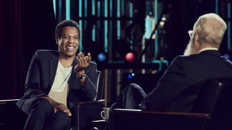 Jay-Z on ‘My Next Guest Needs No Introduction with David Letterman.’ (Photo: <span>Joe Pugliese/Netflix</span>)