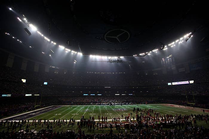 blacked out football field