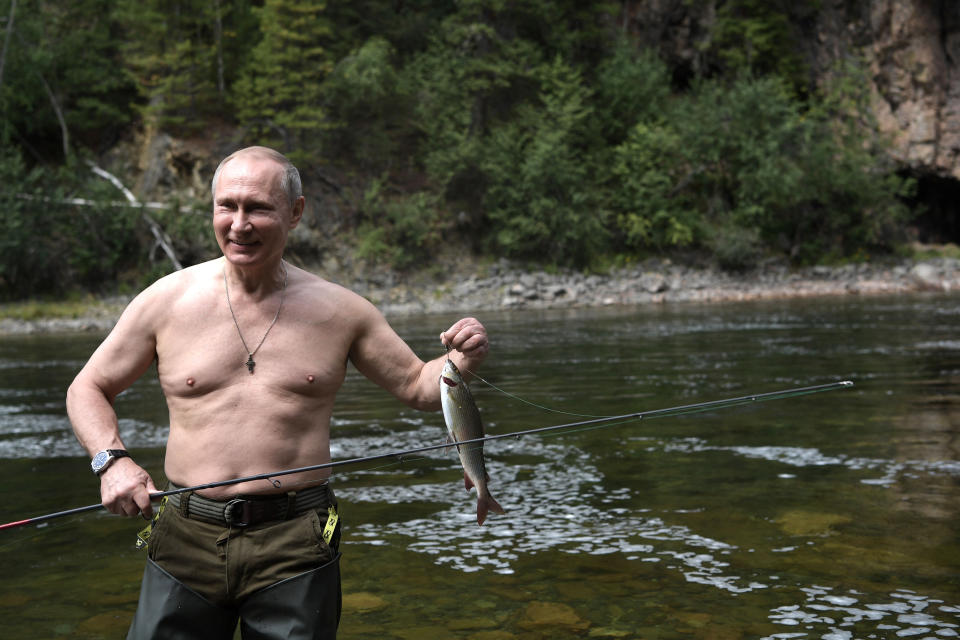 Russian President Vladimir Putin on vacation in the remote Tuva region in southern Siberia.