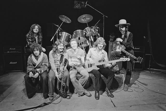 <p>Fin Costello/Redferns/Getty</p> From left: singer David Coverdale (back), keyboard player Jon Lord, guitarist Bernie Marsden, drummer Dave Dowle, bassist Neil Murray and guitarist Micky Moody of Whitesnake in 1978