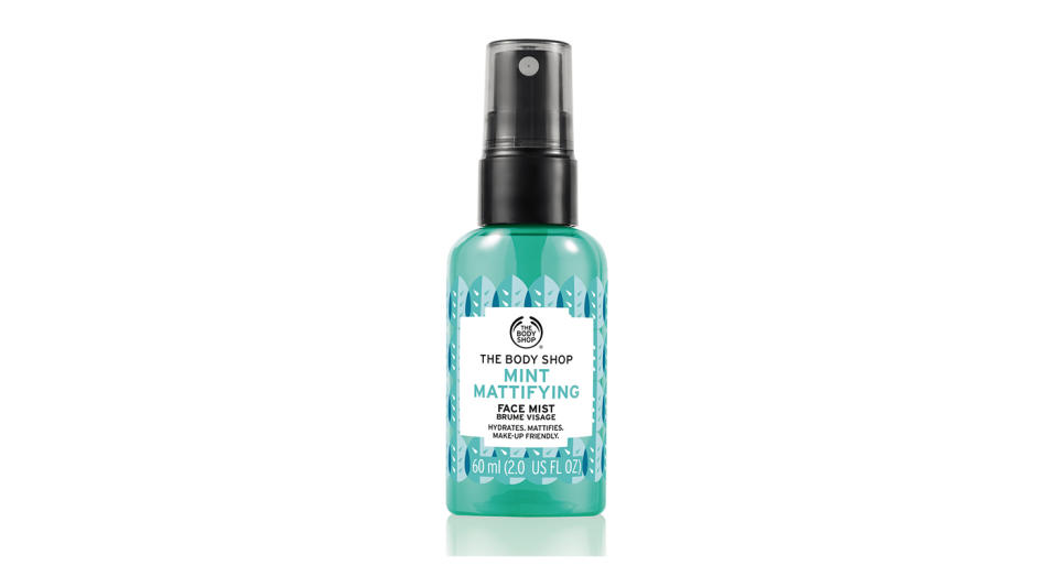 <p>When the sun decides to stick around, The Body Shop’s new cooling face mists will save your bacon. There are five to choose from: An energising mandarin scent, a mattifying mint (pictured), a calming coconut, a smoothing strawberry and a dewy glow rose blend. Stash one in your gym bag for a quick, post-work refresh or take one in your in-flight carry-on to keep your skin hydrated. <a rel="nofollow noopener" href="https://www.thebodyshop.com/en-gb/face/view-all/c/c00234" target="_blank" data-ylk="slk:Buy here.;elm:context_link;itc:0;sec:content-canvas" class="link "><em>Buy here.</em></a> </p>