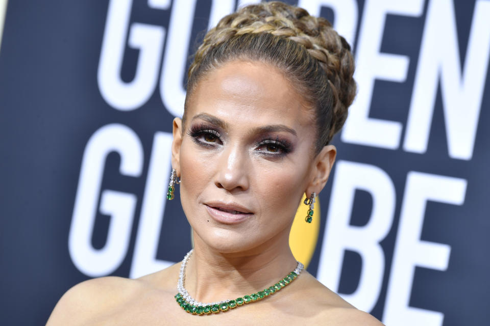 Jennifer Lopez attends the 77th Annual Golden Globe Awards at The Beverly Hilton Hotel on January 05, 2020 in Beverly Hills, California. 