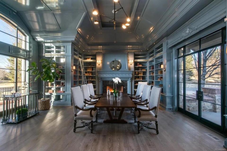 Russell Wilson and Ciara’s Denver-area mansion home library. Realtor.com