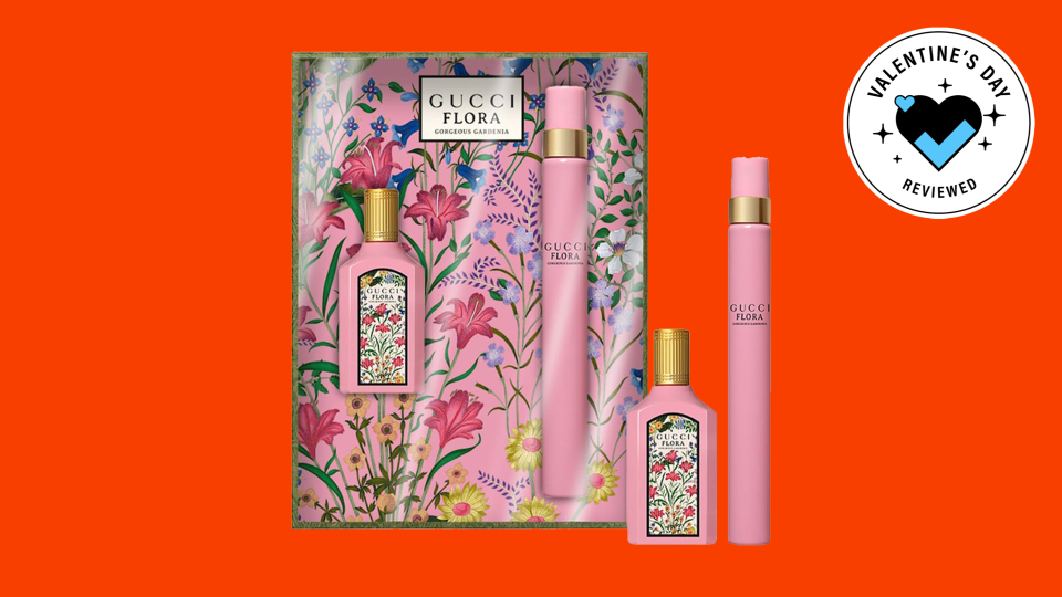 Valentine’s Day Gifts for her: Gucci Flora Gorgeous Gardenia Eau de Parfum mini perfume set