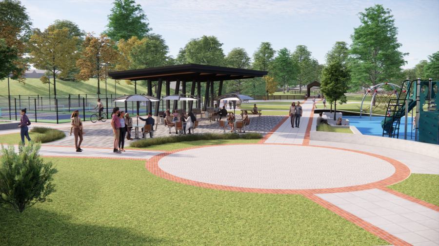 A rendering of the planned Covered Bridge Park in Ada Township. (Courtesy Progressive Companies/Connecting Community in Ada)