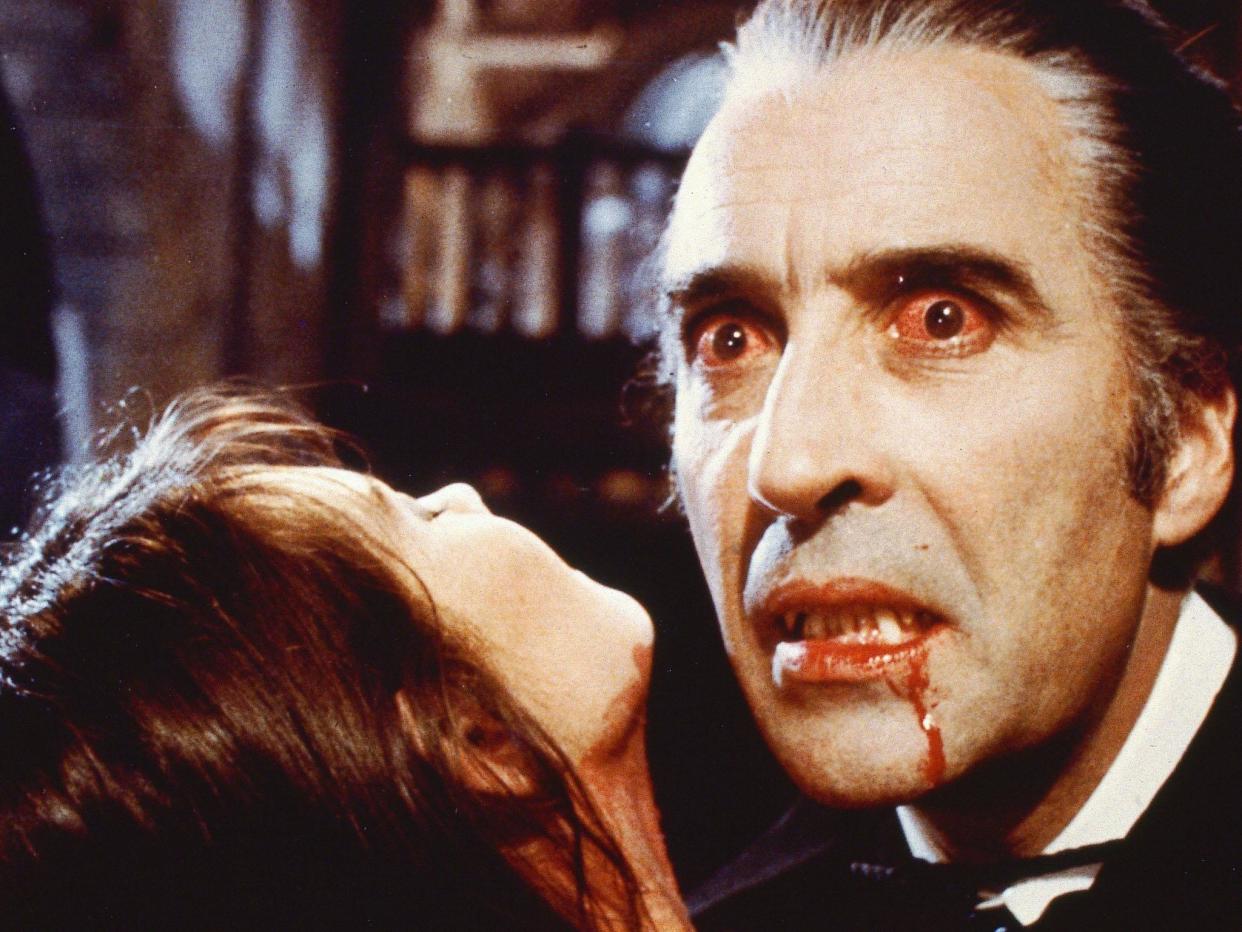 Christopher Lee as Count Dracula: Silver Screen Collection/Hulton Archive/Getty