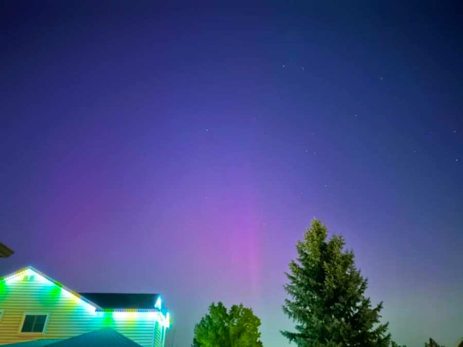 The aurora borealis as seen over Commerce City, Colorado, on May 10, 2024 (Anthony S. Casillas)
