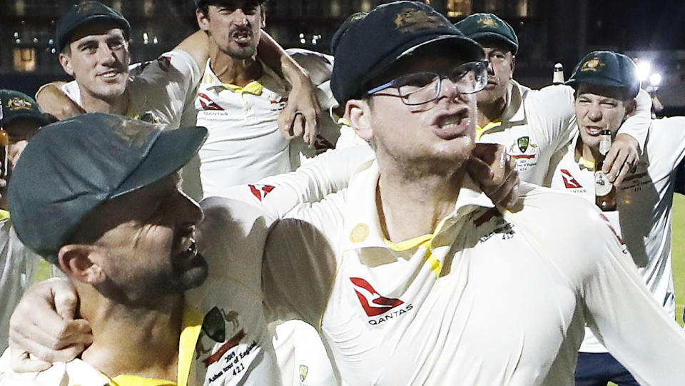 Steve Smith, pictured here during Australia's victory celebrations.