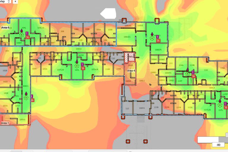 La app ofrece un mapa de calor para conocer el alcance del WiFi(Captura)