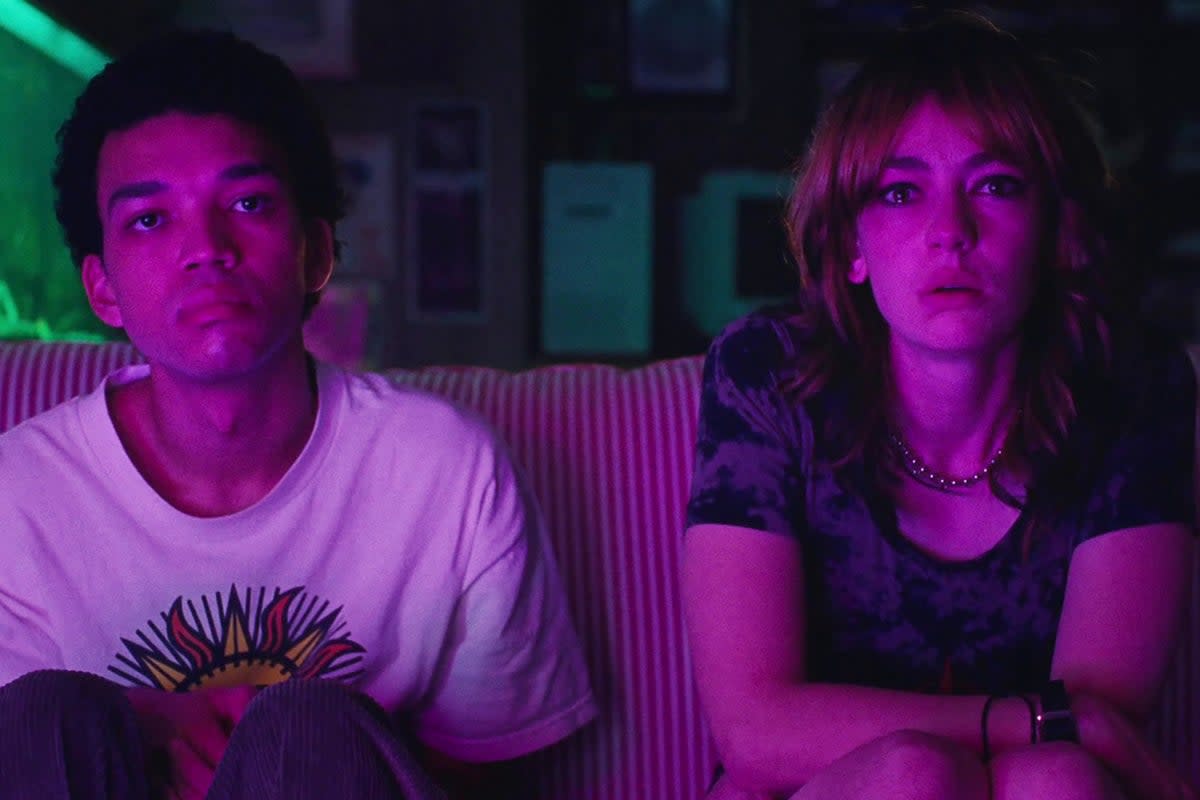 In the pink: Justice Smith and Brigette Lundy-Paine in ‘I Saw the TV Glow’ (A24)