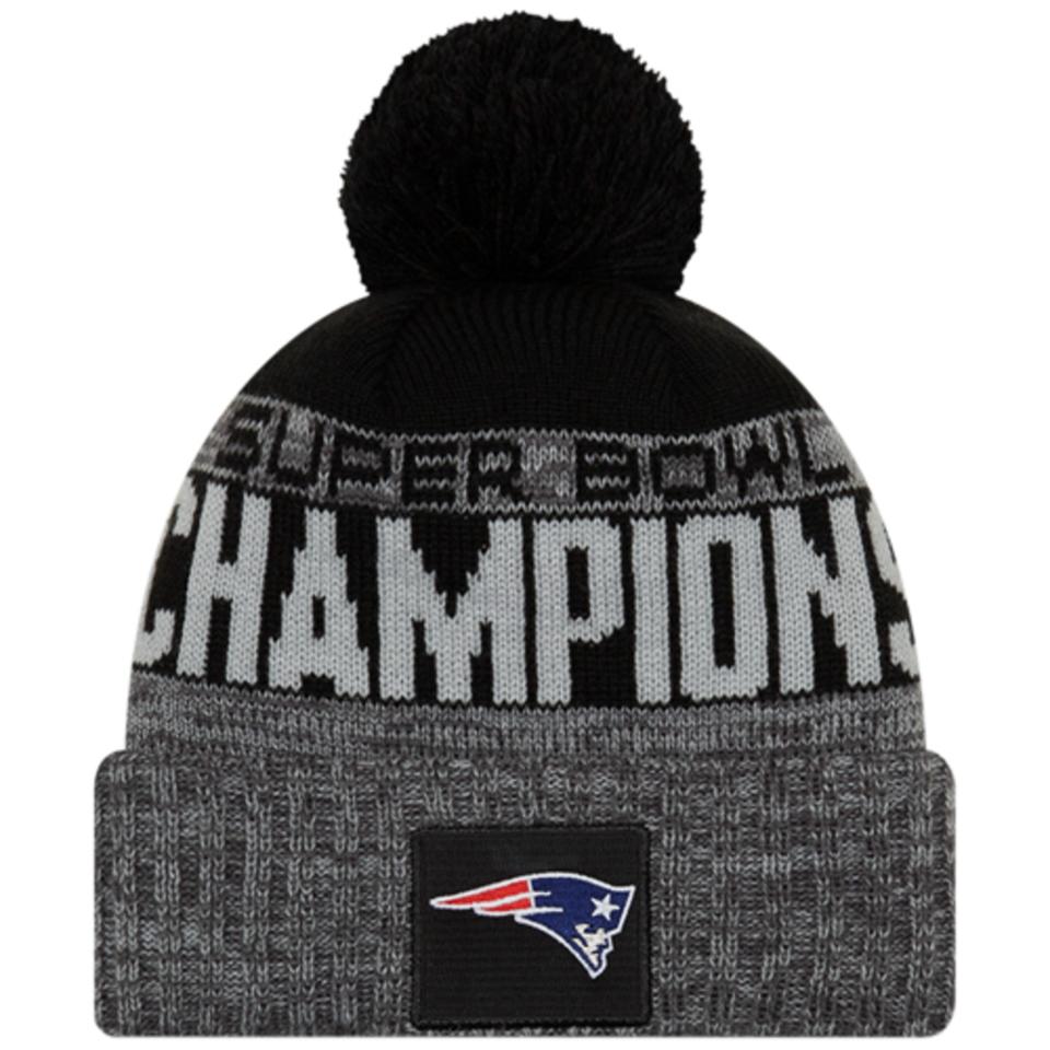 New Era Heather Charcoal Super Bowl LIII Champions Parade Knit Hat. (Photo: NFL Shop)