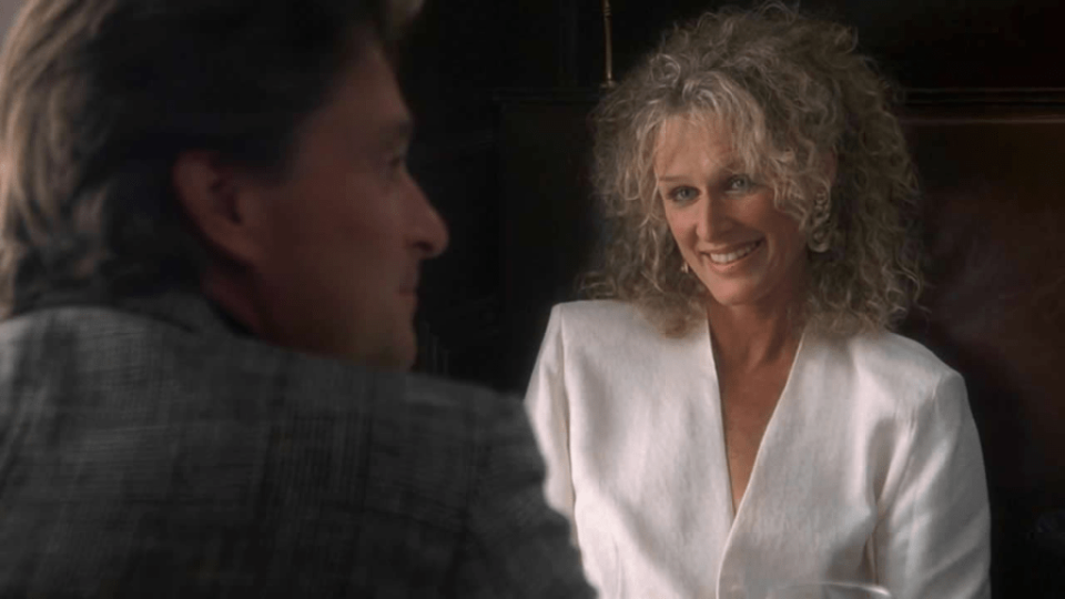 Michael Douglas and Glenn Close in "Fatal Attraction" (Paramount)