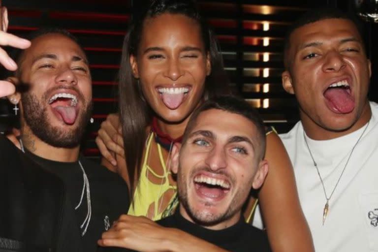 Neymar, Verratti y Mbappé, en el cumpleaños de Cindy Bruna en la noche del viernes