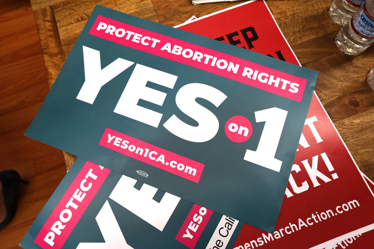 Democratic Congresswoman Karen Bass, a candidate for L.A. mayor, speaks at a pro-choice event at the Womens March Action Headquarters in Los Angeles on Oct. 3, 2022.