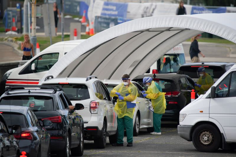 Bondi Beach drive-through testing centre for the coronavirus disease (COVID-19) in Sydney