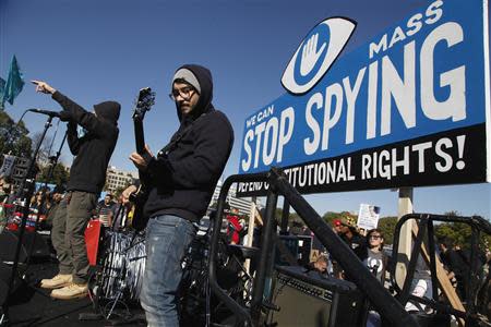 Musicians Not4Prophet perform during the "Stop Watching Us: A Rally Against Mass Surveillance" near the U.S. Capitol in Washington, October 26, 2013. REUTERS/Jonathan Ernst