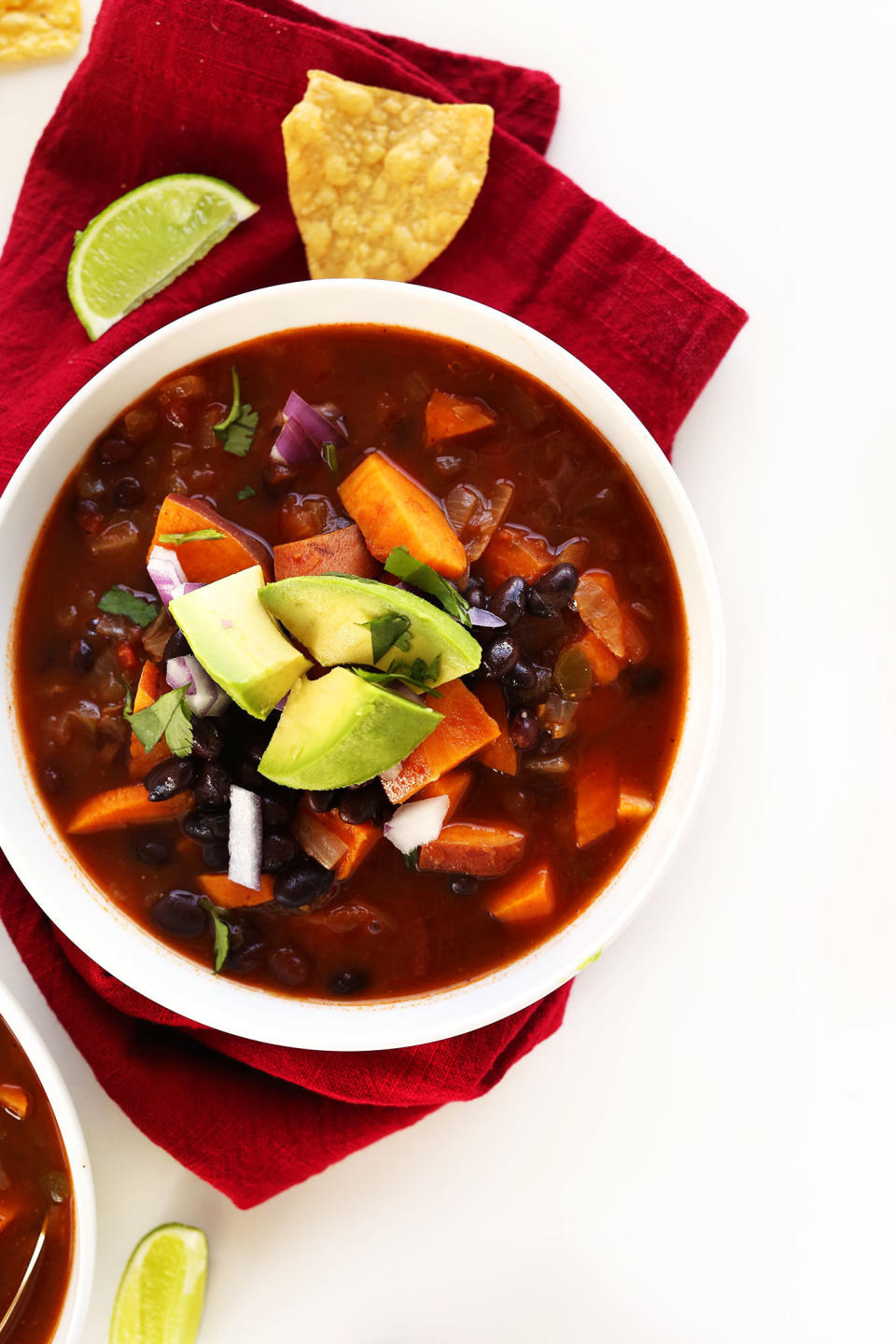 <strong>Get the <a href="http://minimalistbaker.com/5-ingredient-sweet-potato-black-bean-chili/">5-Ingredient Sweet Potato and Black Bean Chili recipe</a>&nbsp;from Minimalist Baker</strong>