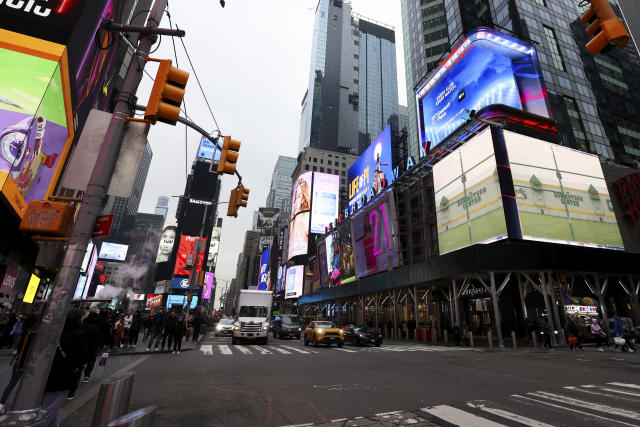 Auf dem New Yorker Times Square gibt es viele digitale Werbetafeln