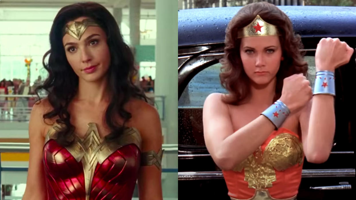  Gal Gadot and Lynda Carter as Wonder Woman. 