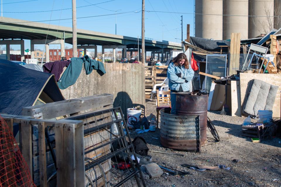 Getting a bit of warmth from a fire, Renee Adams, who has been living in a tent community set up just north of the Kansas River, said a series of events led to her current living condition. "There are some of us that are out here because of people putting us in this situation, including ourselves."  Adams said. "When you see people out on the streets, don't just assume it's due to drugs and alcohol, because it's not."