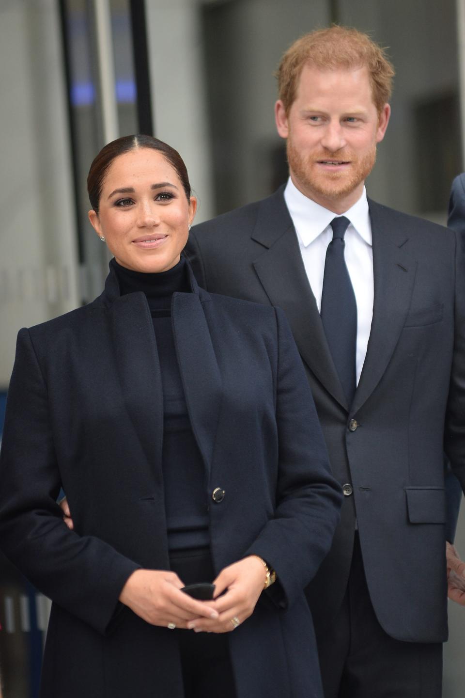 Meghan and Prince Harry, The Duke and Duchess of Sussex at a public appearance for Mayor Bill de Blasio Visits One World Observatory with The Duke and Duchess of Sussex and Governor Hochul, Downtown Manhattan, New York, NY September 23, 2021. Photo By: Kristin Callahan/Everett Collection