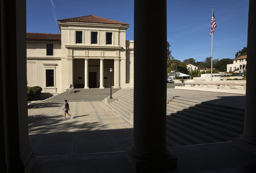 Los Angeles, CA - February 08: Scenes around the leafy campus of Occidental College Tuesday, Feb. 8, 2022 in Los Angeles, CA. (Brian van der Brug / Los Angeles Times)