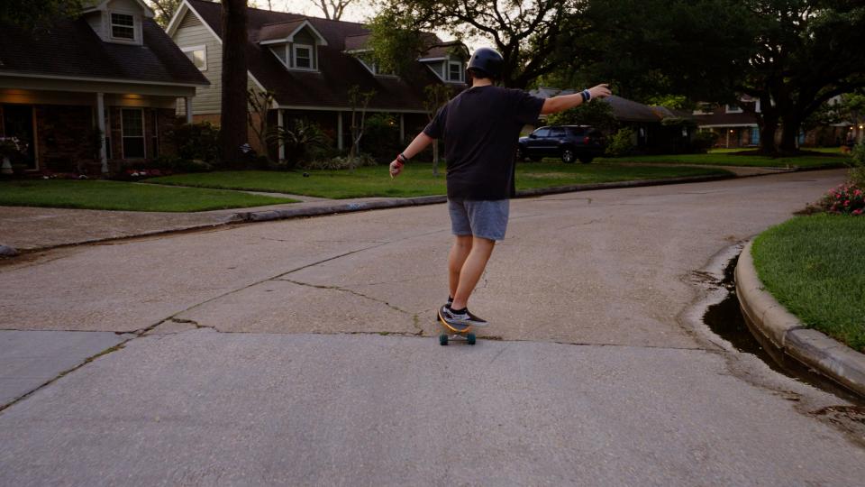 Noah, a 15-year-old teen, likes to skateboard like any other teenager.