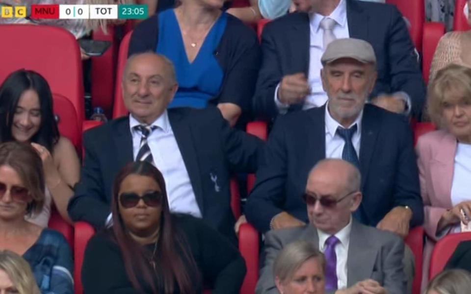 Spurs legends Ossie Ardiles and Ricky Villa watch on at Wembley