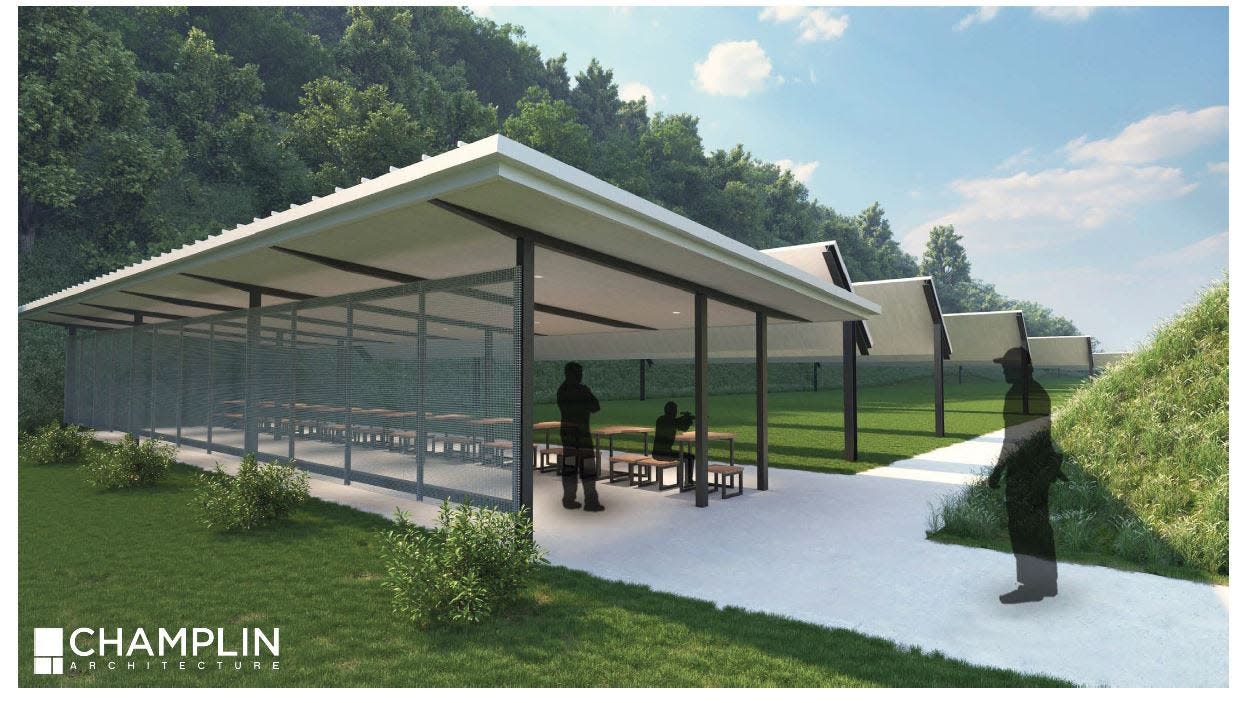 This rendering shows the sniper range in the proposed combined gun ranges for the Cincinnati Police and Hamilton County Sheriff's Department. The location for this training facility is on a rural stretch of East Miami River Road in the far western part of Colerain Township.
