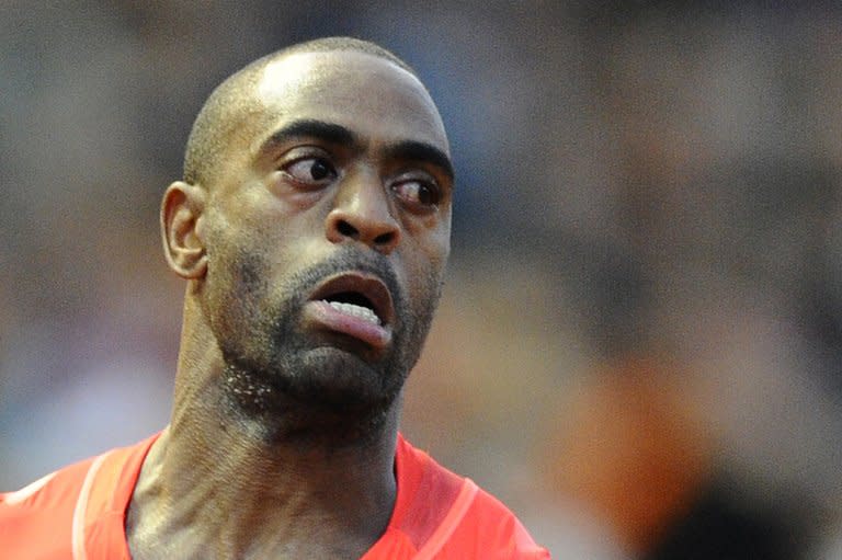 Tyson Gay after winning the 100m at the Diamond League meeting on July, 4, 2013 in Lausanne. Gay won the triple of 100m, 200m and 4x100m relay in Osaka at the 2007 world championships while also claiming a 4x100m silver medal at the London Olympics last year