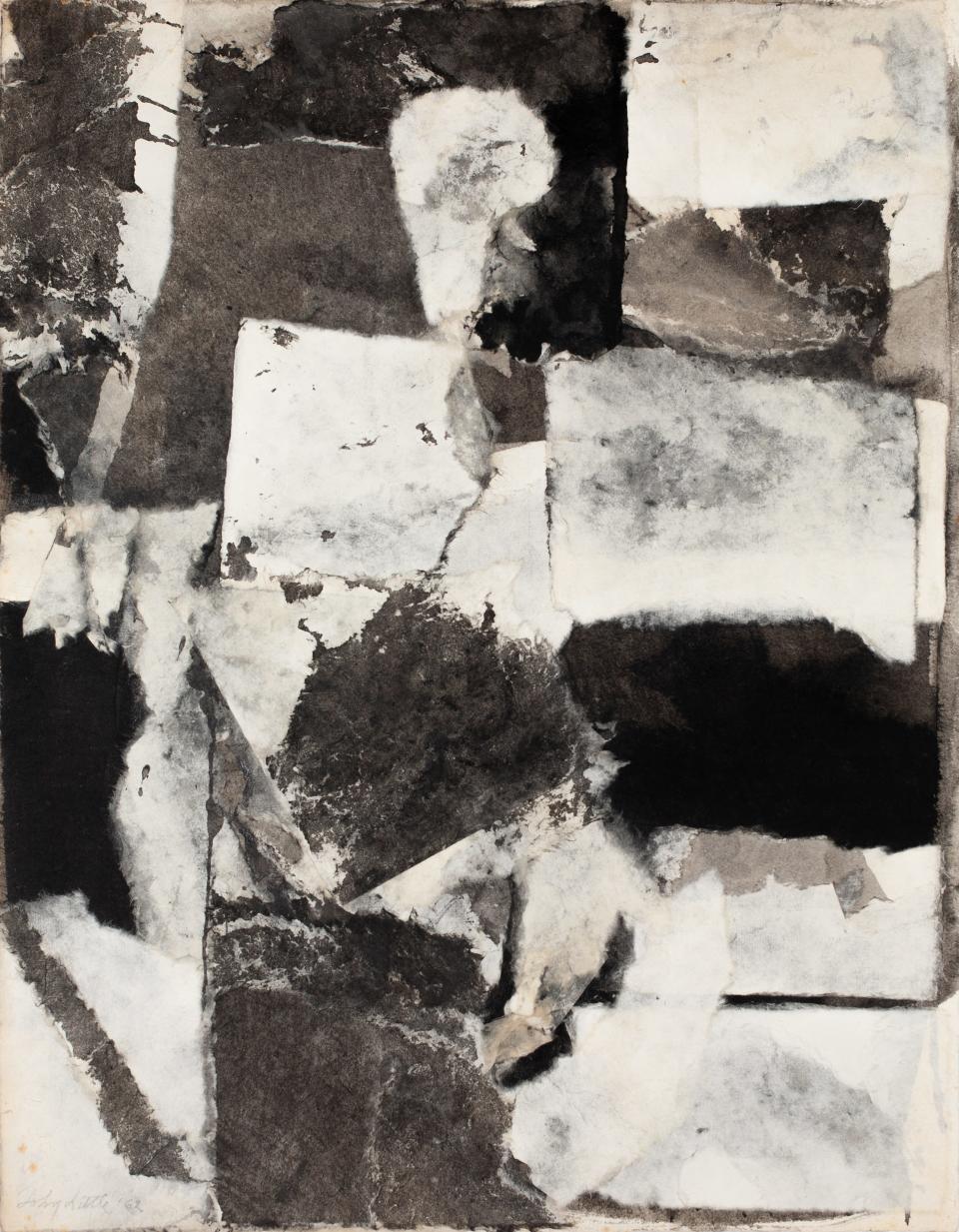 "Untitled" by John Little, ink and collage with Douglas Howell paper, 1962