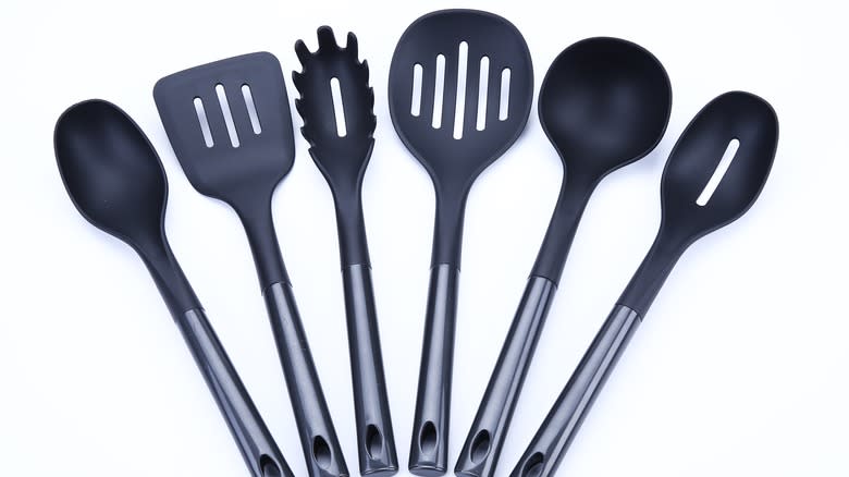 various plastic cooking utensils