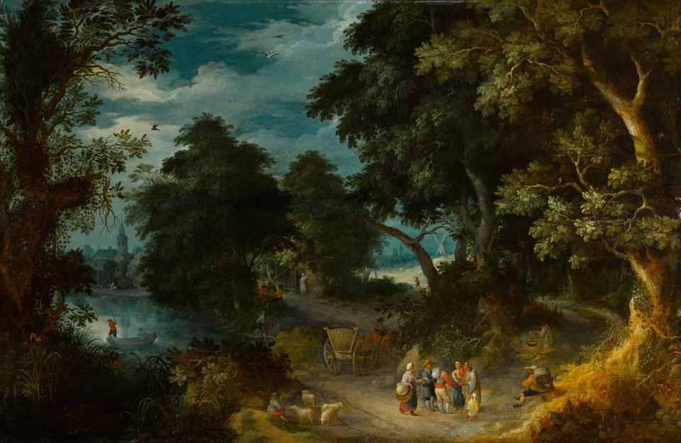 Abraham Govaerts’ wooded river landscape, which is set to go under the hammer at Sotheby’s London in an Old Masters sale.