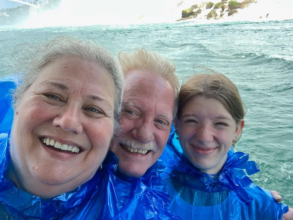 Batts, her husband and daughter.