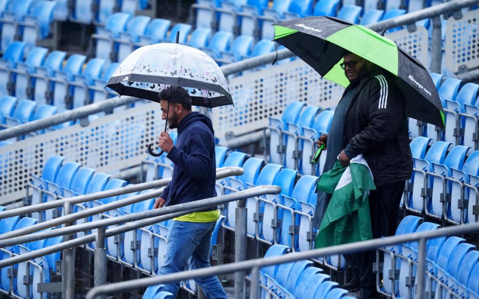 The remaining spectators make their way out of Headingley.