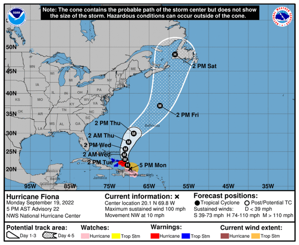 Fiona cobró intensidad el lunes 19 de septiembre de 2022 y se preparaba para convertirse en un poderoso huracán en el Atlántico.