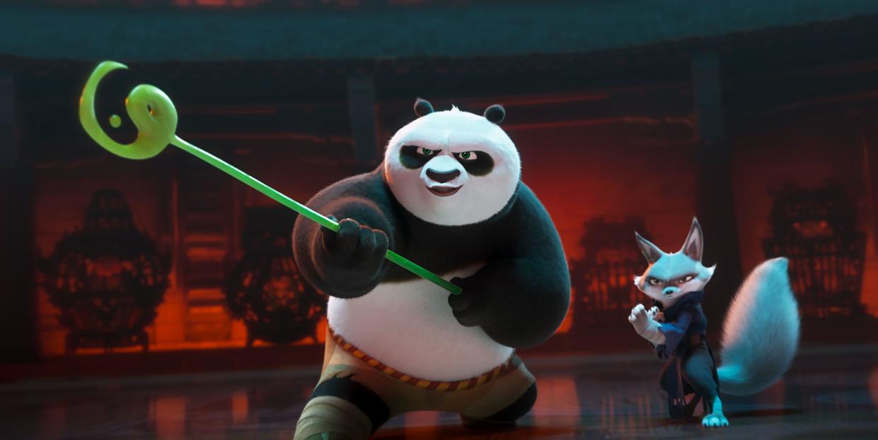 Jack Black as Po in Kung Fu Panda 4