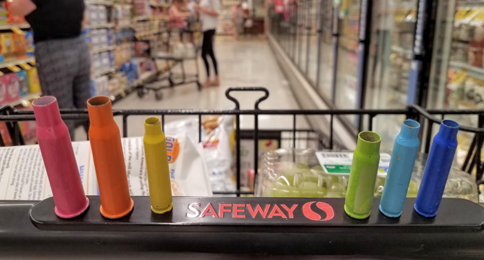 Bullet casings at the Safeway in Tucson, Arizona, where six people were killed and 13 others were wounded in an assassination attempt on U.S. Representative Gabby Giffords in 2011. (Photo: Maureen Cain)