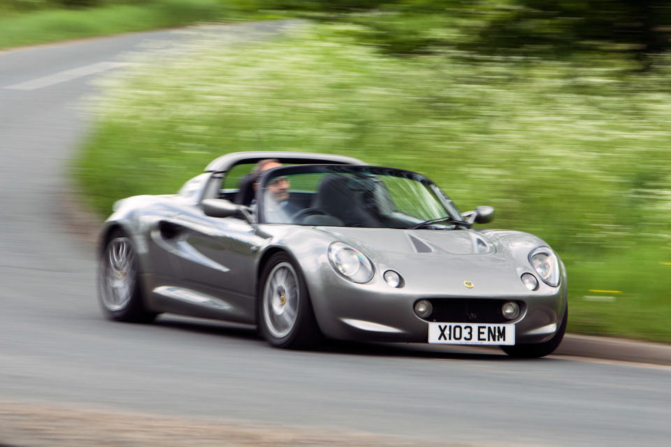  <p>The Lotus Elise, the car on which its maker’s business has been built for the last two decades, was a revelation in <strong>1996</strong>: the sports car reimagined for a new century. Though it only had <strong>118bhp</strong> in launch specification, the car’s <strong>sub-800kg</strong> kerbweight still makes it feel like enough with which to amuse yourself even today. Check under the car for front clamshell damage before buying, and that the Rover K-Series engine has had new head gaskets recently.</p><p><strong>We Found:</strong> 1999 Lotus Elise 1.8, 55,000 miles - £16,000</p>