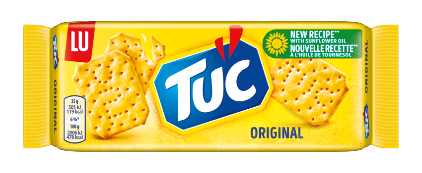 <p>Die Tuc-Kekse sichern sich den sechsten Rang. Mittlerweile hat sich der Hersteller der Kekse, Mondelez, gedacht, dass man die salzigen Cracker noch mit anderen Geschmacksrichtungen kombinieren kann und so sind Tuc mittlerweile mit Käse, Chili oder Bacon im Handel zu finden. Rang sechs geht jedoch an die Standardversion. (Foto: Tuc.eu) </p>