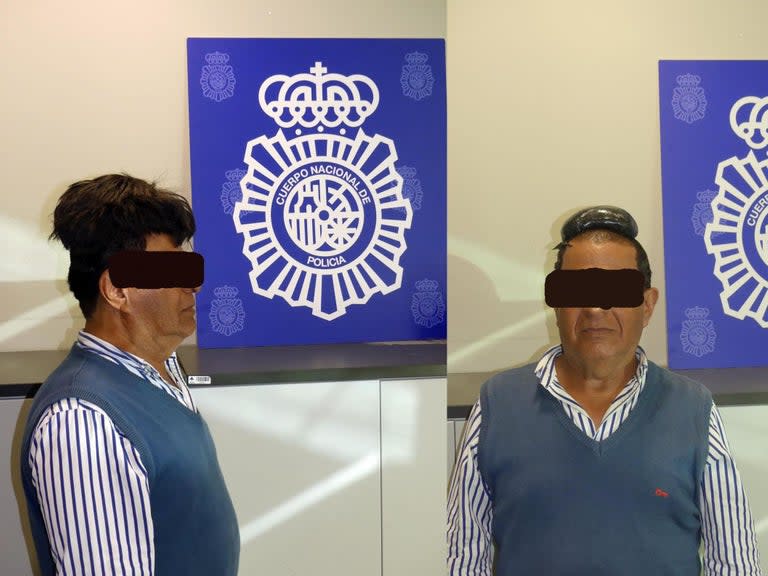 An airline passenger was caught with half a kilogram of cocaine hidden under his toupee, say Spanish police.The Colombian man was stopped at Barcelona’s international airport when he arrived on a flight from Bogota.Officers noticed he looked nervous and became suspicious about the “disproportionate size" of his wig.When they removed the black hairpiece, they found a package stuck to his head.Tests revealed it contained 503g cocaine valued at around €30,000 (£27,000).The suspect, who has not been named by police, was arrested following the search last month.“There is no limit to the inventiveness of drug traffickers trying to mock controls,” the police said in a statement.Photos of the man showed him wearing the ill-fitting wig and then after it had been removed to reveal the drugs.He has been charged with a crime against public health, according to police.More than 100 kilos of cocaine were seized by Spanish police at the Barcelona-El Prat airport last year.Additional reporting by Reuters