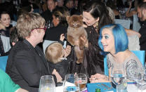 Celebrity photos: This picture of Elton John and David Furnish’s son Zachary at the Oscars after-party has melted our hearts. And with Katy Perry as a friend, it seems he’s mixing with the A-Listers already.