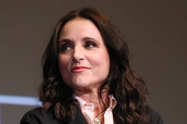 Julia Louis-Dreyfus speaks onstage at The Hammer Museum on Dec. 12, 2023. - Credit: Getty Images