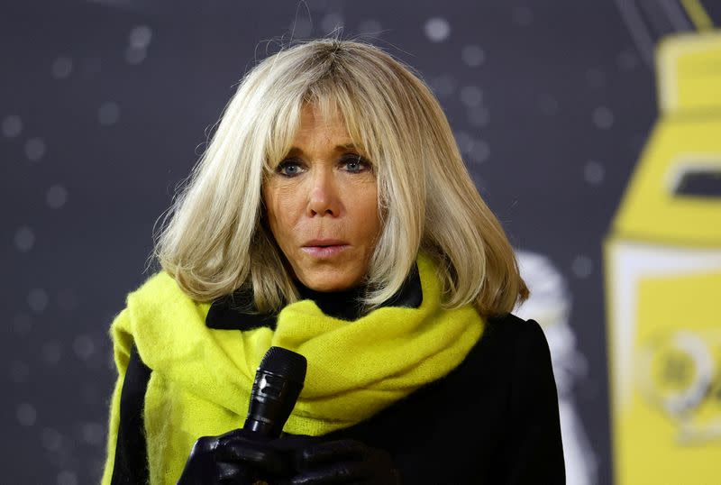 French First Lady Brigitte Macron attends the launching of "Pieces Jaunes 2022" fundraising operation in Paris
