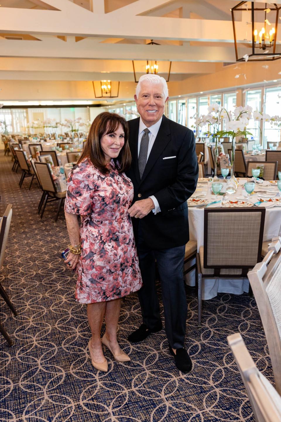 Andrea Stark and Dennis Basso. Stark is a co-chairwoman of the Time Is of the Essence Luncheon for the Hear the Ovarian Cancer Whisper nonprofit, set for Jan. 27, 2025, at the Beach Club.