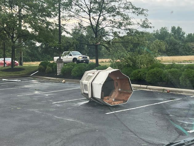 Hundreds of homes, police and fire departments, and a tornado shelter were damaged. (Photo: Miami Township Fire & EMS)