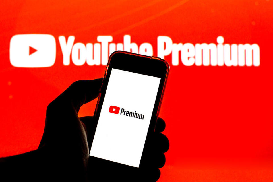 a person opening YouTube Premium