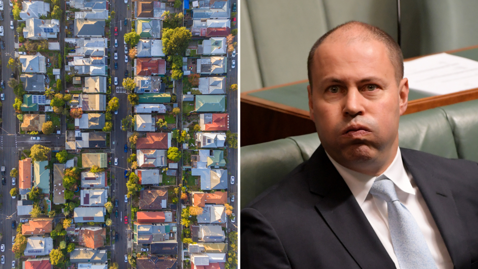 Josh Frydenberg has said homeowners will see their property values decline if Labor introduces its negative gearing policies. Images: Getty