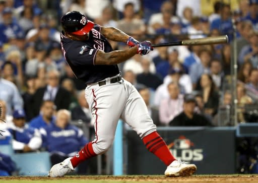 Washington's Howie Kendrick hits a grand slam in the 10th inning to lift the Nationals to a 7-3 victory over the Los Angeles Dodgers